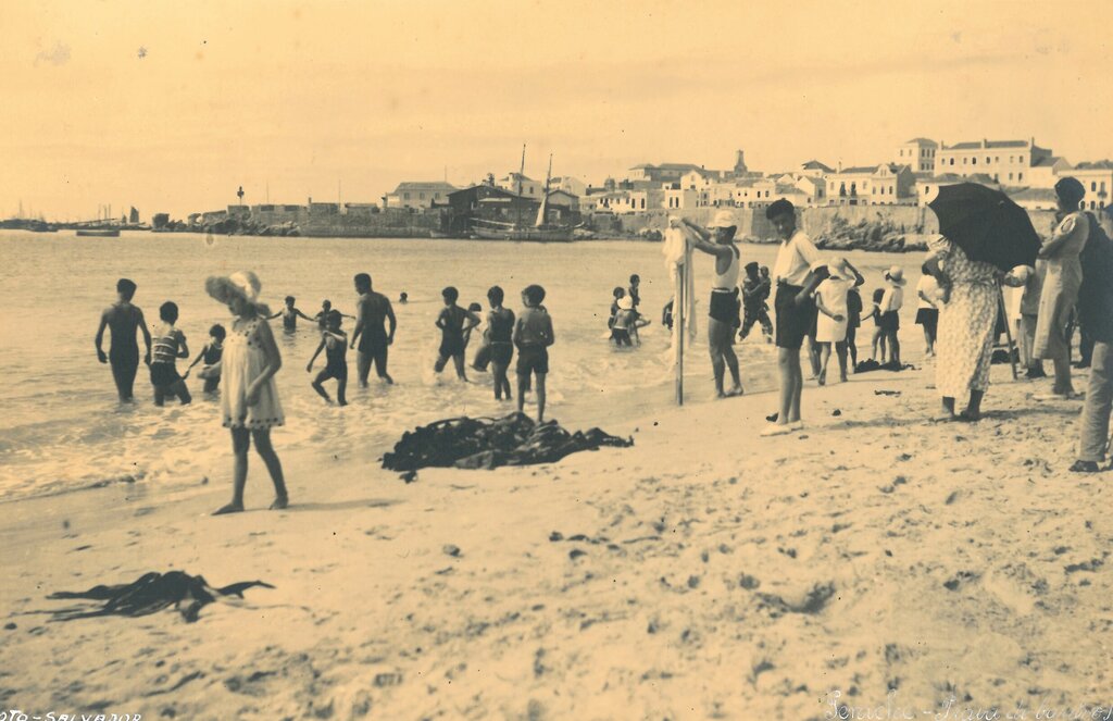 Antiga Praia de Banhos, 1930, fotografia de Francisco Salvador