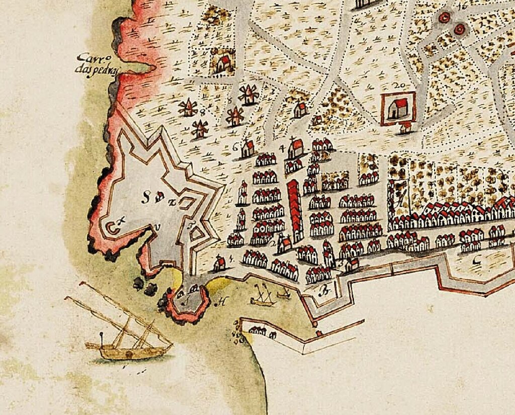 Planta de Peniche (pormenor do lugar da Ribeira), c. 1790