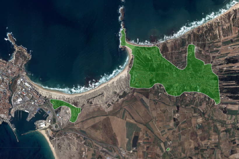 Figura 2 - Circuito 1 - &Aacute;rea geogr&aacute;fica: Rip Curl, Baleal Sol Village 2, Baleal e Ferrel &ndash; Ortofotomapa