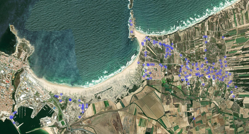 Figura 2 - Circuito 2 - &Aacute;rea geogr&aacute;fica: Ribeira Velha, Forte das Cabanas, Loja Rip Curl, hot&eacute;is