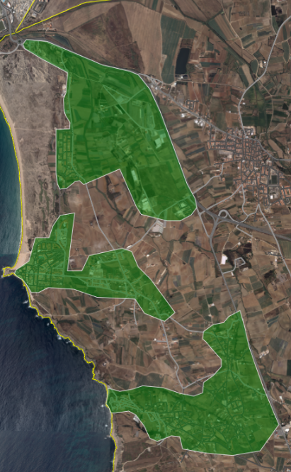 Figura 4 - Circuito 2 - &Aacute;rea geogr&aacute;fica: C. Estalagem, C. Vala., C. Moinho, C. Fonte, C. Ponte, Consola&ccedil;&atilde;o, Lugar da Estrada, Geraldes, S&atilde;o Bernardino, C. J&uacute;lio &ndash; Ortofotomapa