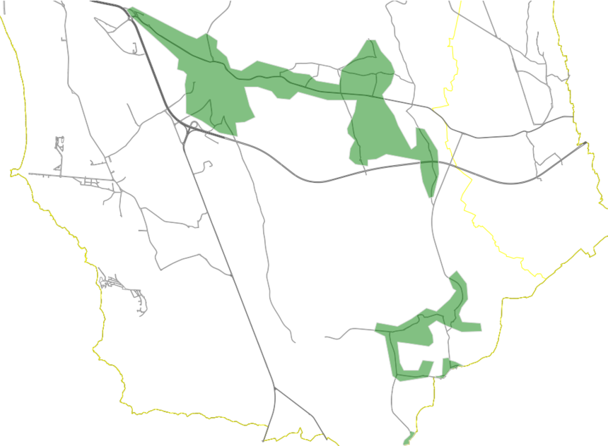 Figura 5 - Circuito 4 - &Aacute;rea geogr&aacute;fica: Atouguia da Baleia, Coimbr&atilde;, Reinaldes, C. Brancos, Fetais, C. Charneca, C. Fetal, Ribafria, Bolhos, Pa&ccedil;o e C. Carqueija &ndash; malha urbana